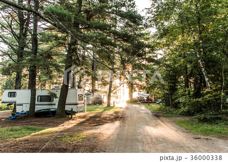 Sunset at Lake of two rivers Campground Algonquin 36000338