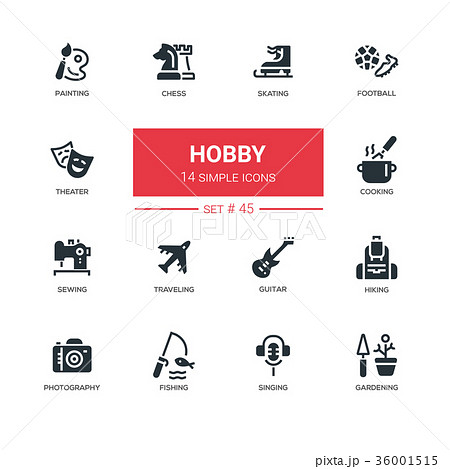 Hobby - line design icons set Hobby - line design icons set 36001515
