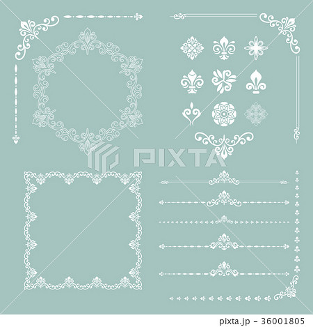 Vintage Set of Vector Horizontal. Square and Round 36001805