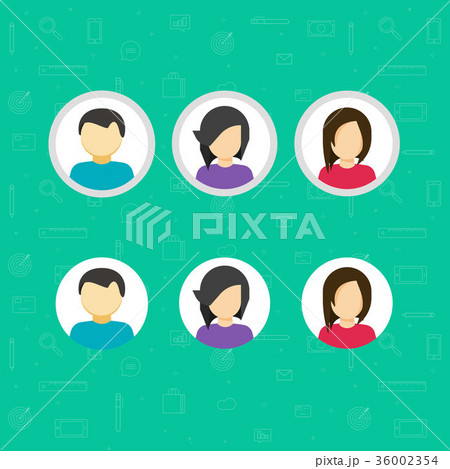 My account icons vector set, flat design of avatar My account icons vector set, flat design of avatar 36002354