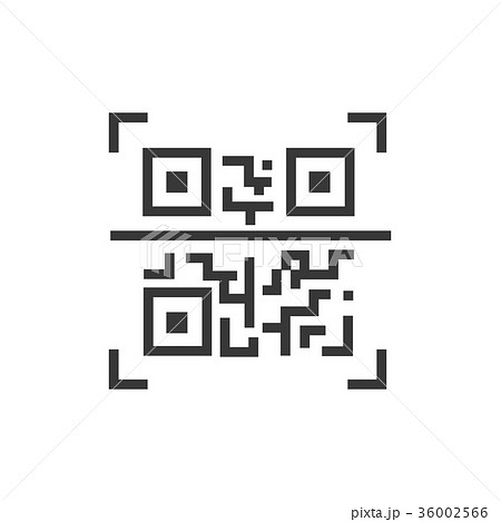 Qr Code Line Design Single Isolated Iconのイラスト素材