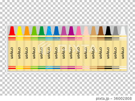 箱に入ったクレヨンのイラスト素材