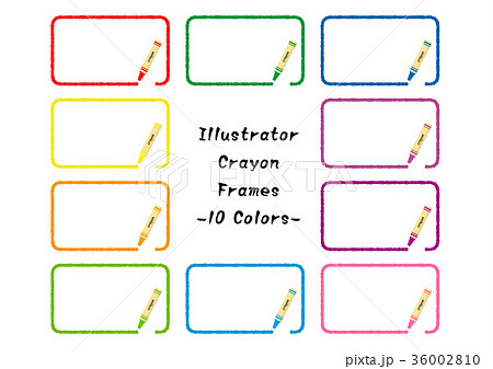 クレヨンの線のフレームのイラスト素材