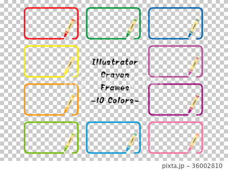 クレヨンの線のフレームのイラスト素材