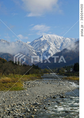水無川と巻機山 36004400