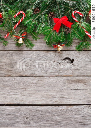 Christmas decoration, ornaments and garland frame 36004659