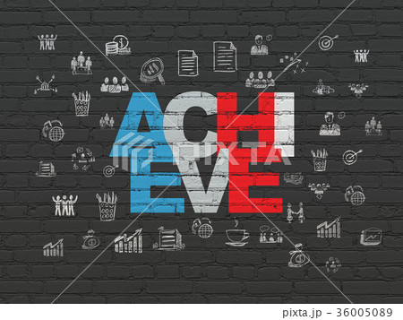 Business concept: Achieve on wall background 36005089