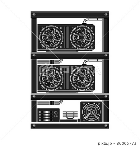 vector cryptocurrency mining farm illustration. 36005773