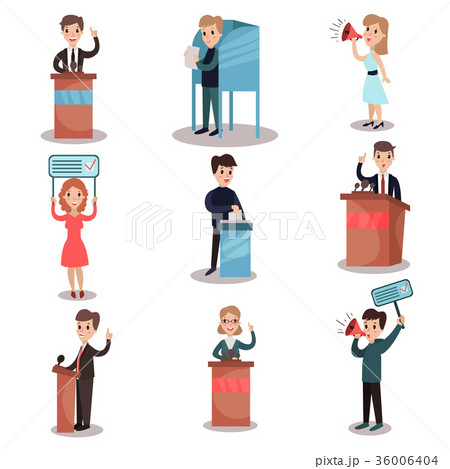 Elections and voting set, political candidates and Elections and voting set, political candidates and 36006404