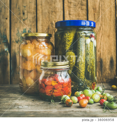 Autumn seasonal pickled vegetables and fruit in Autumn seasonal pickled vegetables and fruit in 36006958