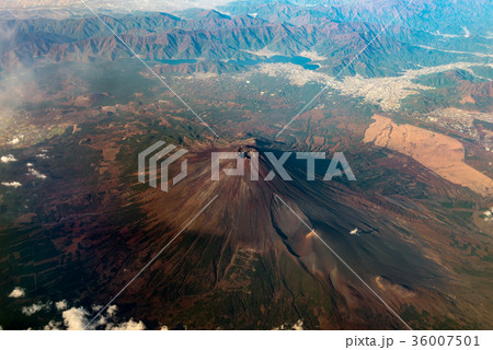 富士山俯瞰 雪無し 富士山俯瞰 雪無し 36007501