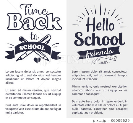 Back to School Time Sticker with Text on White Back to School Time Sticker with Text on White 36009629