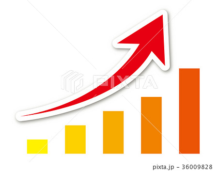 矢印グラフのイラスト素材