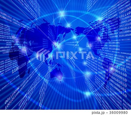 世界地図とデジタルとインターネット 36009980