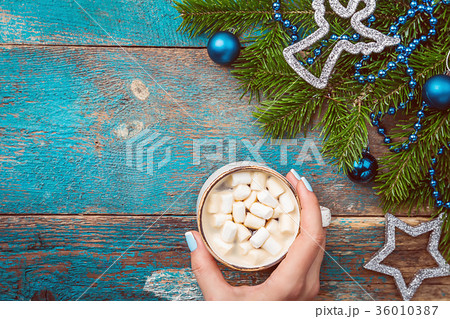 Christmas cocoa with marshmallow 36010387