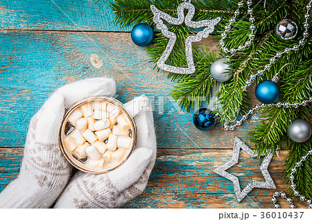 Christmas decor and a cup 36010437
