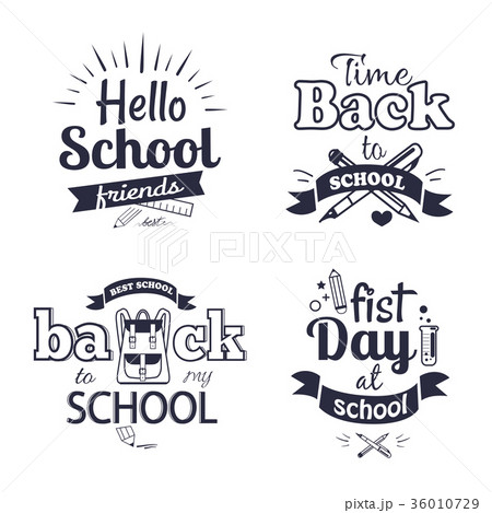School-Related Set of Black-and-White Stickers 36010729