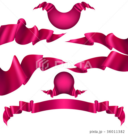 Realistic Red decorative ribbon. EPS 10 Realistic Red decorative ribbon. EPS 10 36011382