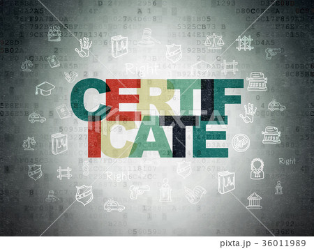 Law concept: Certificate on Digital Data Paper Law concept: Certificate on Digital Data Paper 36011989