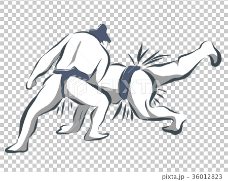相撲イラスト筆書き 36012823