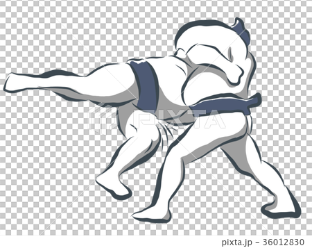 相撲摔跤例證手寫 36012830