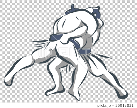 相撲イラスト筆書き 36012831