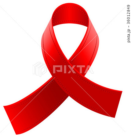 Red loop ribbon symbol World AIDS Day 36012849