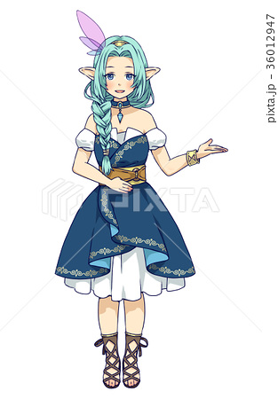 ファンタジーゲーム風の女性キャラクターのイラスト素材 36012947