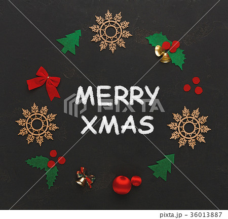 Merry xmas greeting, decoration background 36013887