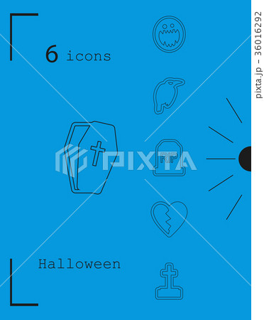 Collection of 6 halloween icons. Vector Collection of 6 halloween icons. Vector 36016292