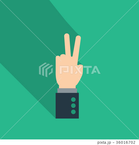 hands icon with two fingers open symbol. hand 36016702