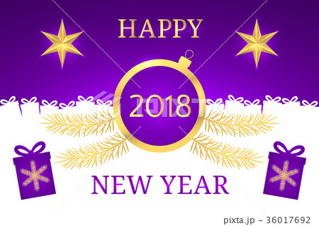 Happy New Year 2018. Vector Banner Happy New Year 2018. Vector Banner 36017692