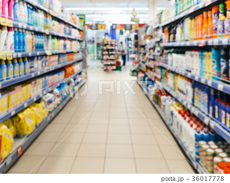 blurred supermarket aisle 36017778