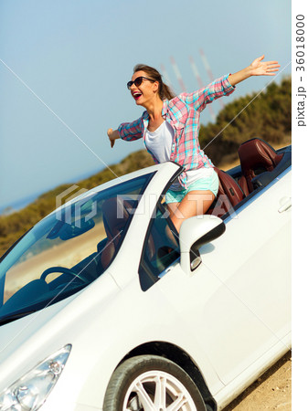 Freedom - happy free woman in cabriolet Freedom - happy free woman in cabriolet 36018000