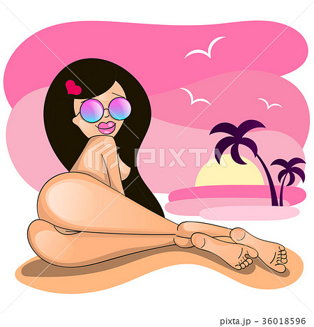 Naked girl illustration - Stock Illustration [36018596] - PIXTA
