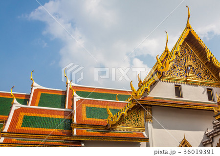 Roof of Wat Phra Kaew, Temple of the Emerald Roof of Wat Phra Kaew, Temple of the Emerald 36019391