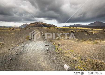 volcanic landscape at Timanfaya National Park, volcanic landscape at Timanfaya National Park, 36019637