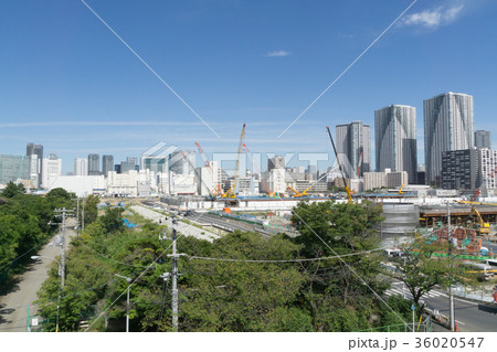 都市風景　東京　晴海フラッグ　2020東京五輪選手村　建設現場　2017年9月 36020547