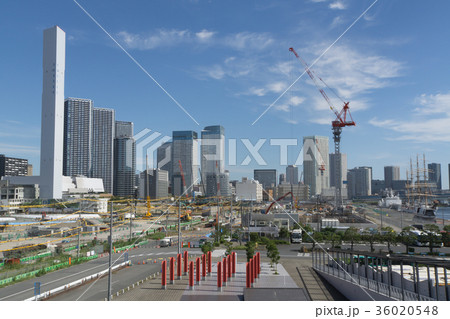 都市風景　東京　晴海フラッグ　2020東京五輪選手村　建設現場　2017年9月 36020548