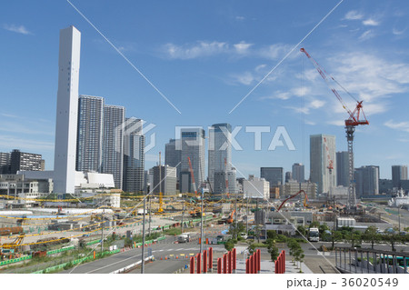 都市風景　東京　晴海フラッグ　2020東京五輪選手村　建設現場　2017年9月 36020549