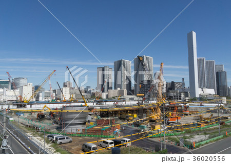 都市風景 東京 晴海フラッグ 2020東京五輪選手村 建設現場 2017年9月 都市風景 東京 晴海フラッグ 2020東京五輪選手村 建設現場 2017年9月 36020556
