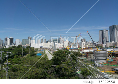 都市風景　東京　晴海フラッグ　2020東京五輪選手村　建設現場　2017年9月 36020558