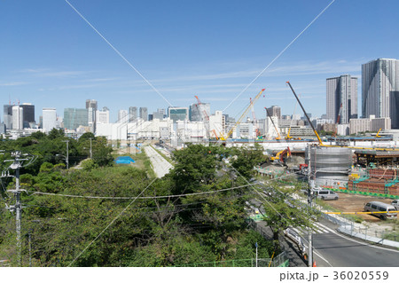 都市風景　東京　晴海フラッグ　2020東京五輪選手村　建設現場　2017年9月 36020559