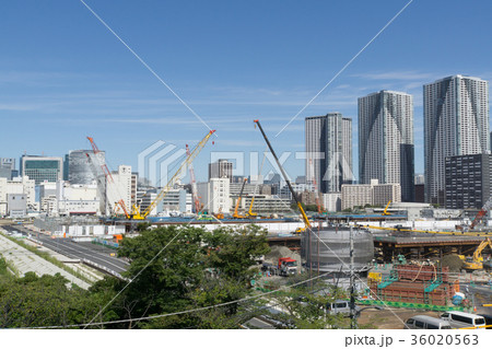 都市風景 東京 晴海フラッグ 2020東京五輪選手村 建設現場 2017年9月 都市風景 東京 晴海フラッグ 2020東京五輪選手村 建設現場 2017年9月 36020563
