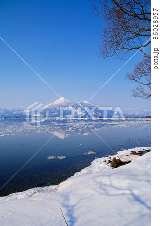 冬の猪苗代湖と会津磐梯山(猪苗代町天神浜) 冬の猪苗代湖と会津磐梯山(猪苗代町天神浜) 36028957