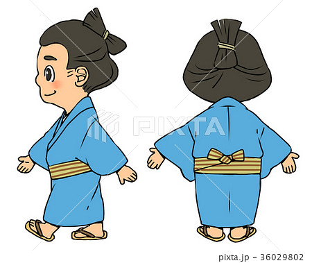 普段着で歩くお相撲さんのイラスト素材 36029802 Pixta