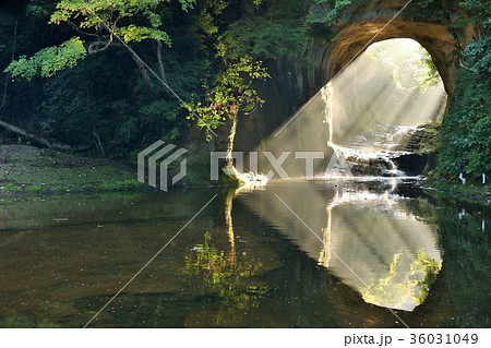 千葉県　濃溝の滝　ハートの光 36031049