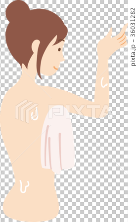 体をタオルで拭く女性 36031282