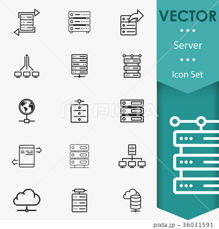 Server icons vector Server icons vector 36031591