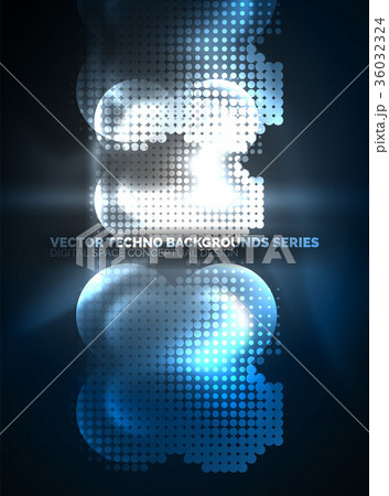 Shiny neon glowing circles, dot particles 36032324